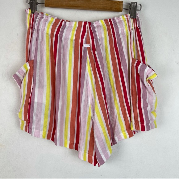 Roxy Rainbow Stripe Elastic Waist Flowy Shorts NWT Size S - Picture 2 of 7